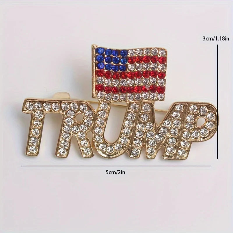 Hot Selling Trump America Flag Brooch – High-Quality Patriotic Pin Badge