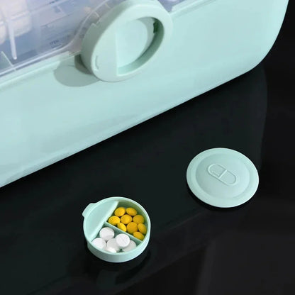 3-Layer Large Capacity Medicine First Aid Kit – Portable Multi-Layer Plastic Medical Storage Box for Household Use