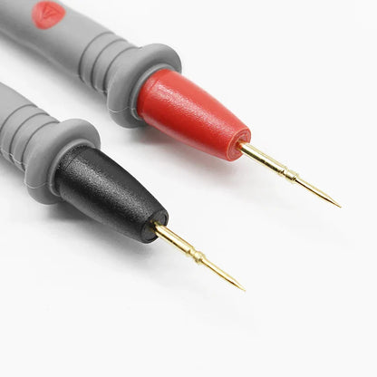 Universal Digital Multimeter Test Leads with Alligator Clips - Soft Silicone Needle-Tip Probes for LED Testing