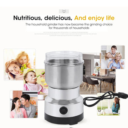 Mini Electric Grinder – 300ml Ultrafine Pulverizer for Baby Food, Coffee, Spices, Pepper, and Grains – 2/4 Blade Options