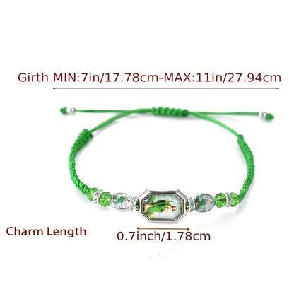 12pcs Mexican Saint Jude Bracelets – Handmade San Judas Tadeo Catholic Green String Rosary Bracelets Religious Gift Set