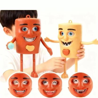 Italian Brainrot Tung Tung Tung Sahur Face-Changing Toy – Creative Button Decompression Figure, Fun Christmas Gift for Kids
