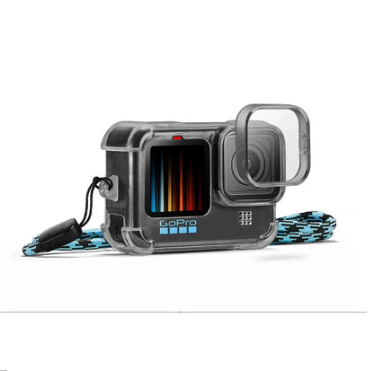 Protective White TPU Housing Case with Lens Cap Strap for GoPro Hero 9 10 11 12 13 Black Accessories