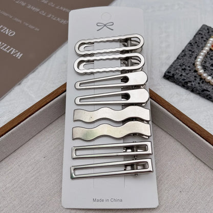 Silver Metal Hair Clips for Women & Girls | Y2K Duckbill Hairpin, Bangs Side Barrettes
