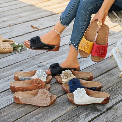 Women’s Roman Style Platform Slippers - Lightweight Hollow-Out Slip-On Shoes
