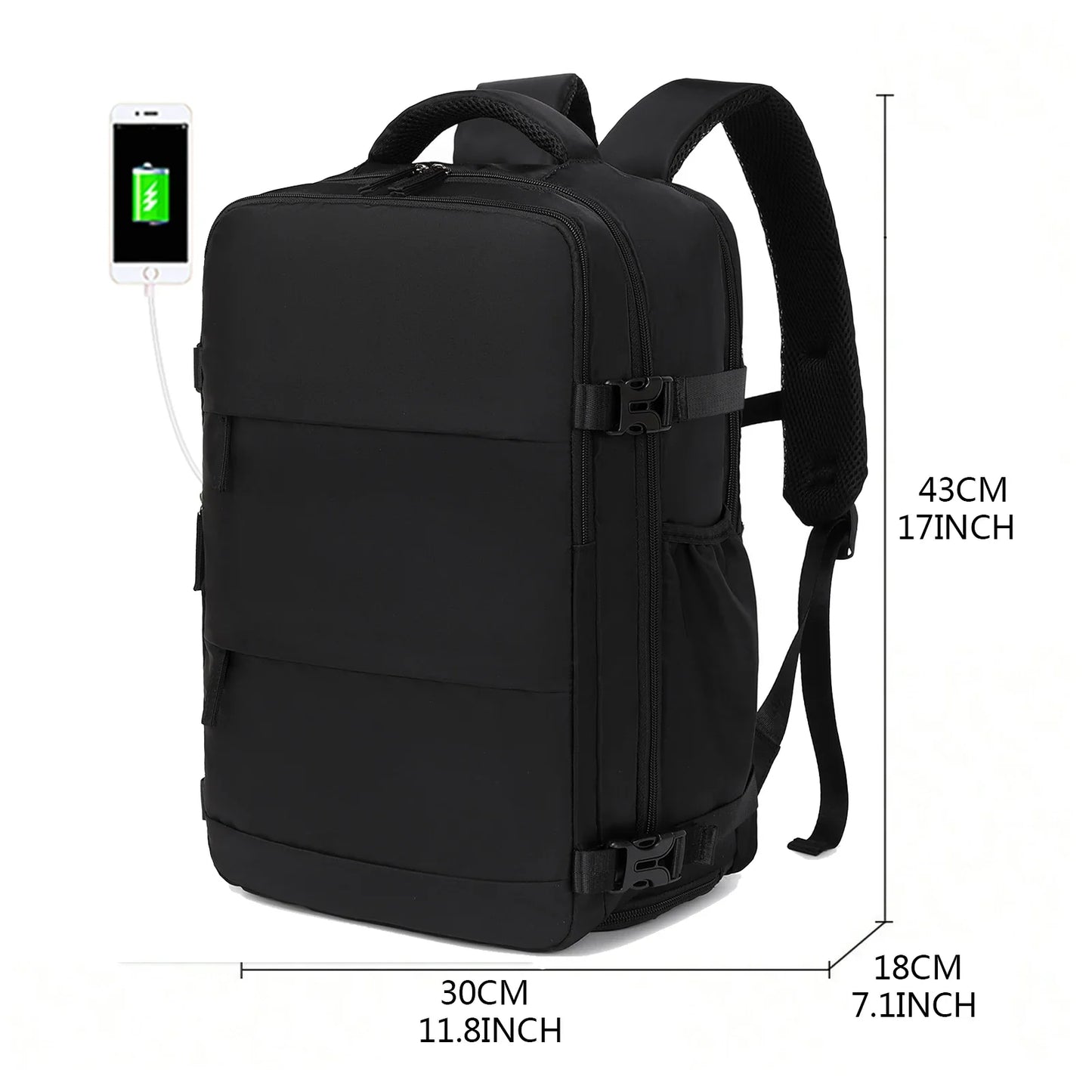 Travel Backpack for Men and Women: Airline Approved Waterproof Laptop Backpack - Fits 15.6-inch Laptop, School Bag with Shoe Compartment