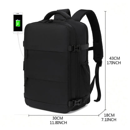 Travel Backpack for Men and Women: Airline Approved Waterproof Laptop Backpack - Fits 15.6-inch Laptop, School Bag with Shoe Compartment