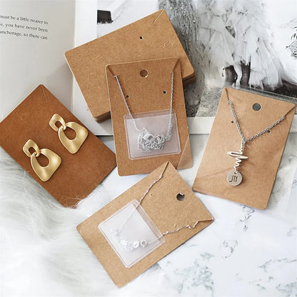 10/50PCS Necklace Chain Adhesive Pouch – Jewelry Display Card Bags for Small Business Packaging Supplies