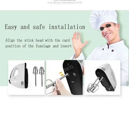 7-Speed Mini Electric Handheld Mixer – Multifunctional Blender & Egg Beater for Baking, Cream & Dough