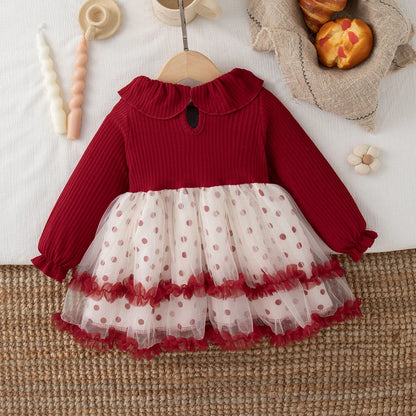 Baby Girl Polka Dot Party Dress - Cute Christmas Dress for Infants & Toddlers 6 Months–3 Years