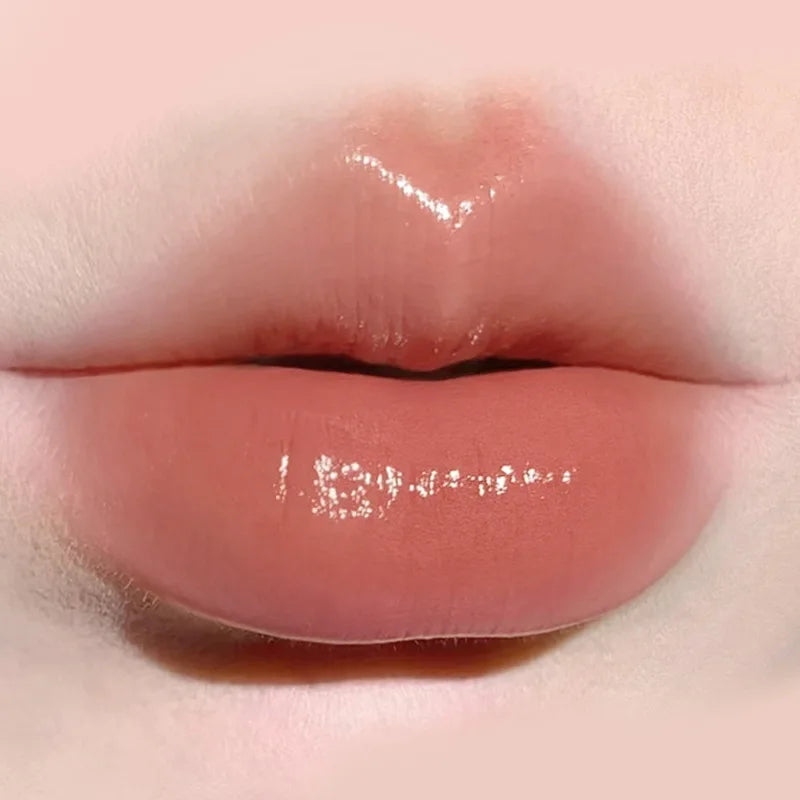 Low Saturation Mirror Water Light Lip Gloss – Moisturizing Russet Nude Lip Tint for Natural Makeup