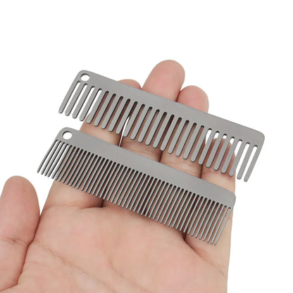 Small Titanium Alloy Portable Comb – Outdoor Camping Keychain Tool & Accessories