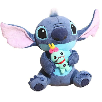 Disney Lilo & Stitch Plush Toy – Blue & Pink Stuffed Cartoon Dolls for Kids, Anime Soft Toy Christmas Gift