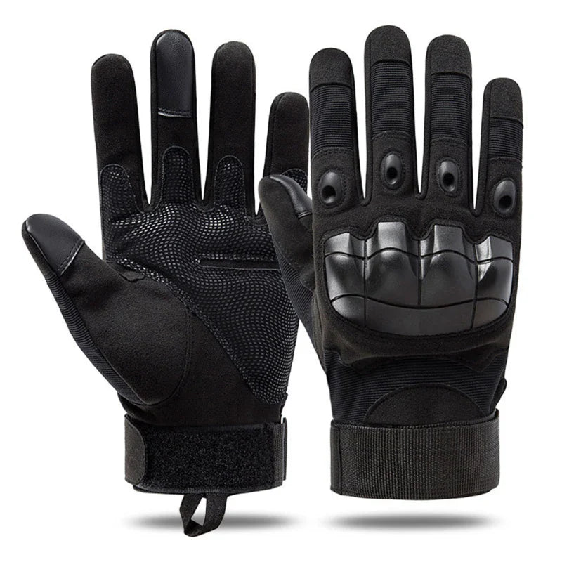 Moto Men’s Full Finger Motorcycle Gloves – Black Touchscreen Motorbike & Motocross Riding Protective Gear