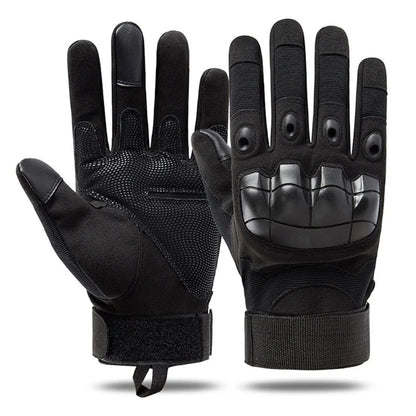 Moto Men’s Full Finger Motorcycle Gloves – Black Touchscreen Motorbike & Motocross Riding Protective Gear