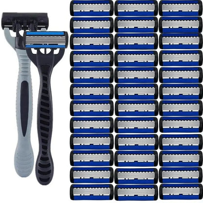 Men’s 6-Layer Stainless Steel Shaver – Classic Detachable & Reusable Razor Blade