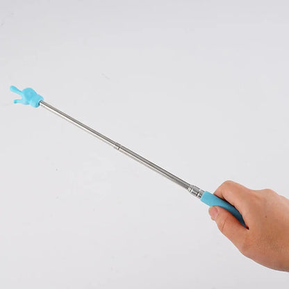 Retractable Teacher Pointer — Stainless Steel Telescopic Finger Design Stick for Classroom Teaching Supplies