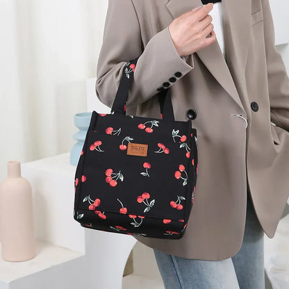Fashionable Thickened Cotton Handbag — Large Capacity Tote, Mommy Bag, Lunch Box Storage Pouch, Commuter Handheld Bag