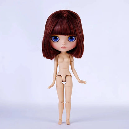 ICY DBS Blythe Doll – 30CM Tan Skin Matte & Glossy Face, Pouting Lips, 19-Joint BJD DIY Costume Doll Gift