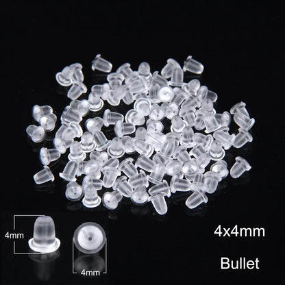 50–2000PCS Soft Silicone Earring Back Stoppers – Clear Rubber Stud Earring Safety Backs, DIY Jewelry Findings Accessories for Secure Fit