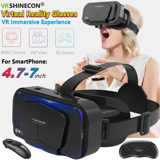 G10 IMAX 3D Virtual Reality Glasses VR Helmet for 4.7-7" Phones - Giant Screen with Game Controller Support