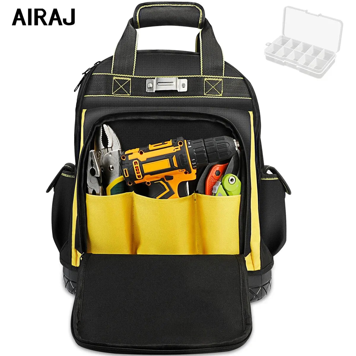 AIRAJ Waterproof Tool Backpack – Heavy Duty Organizer Bag for Electricians & Plumbers