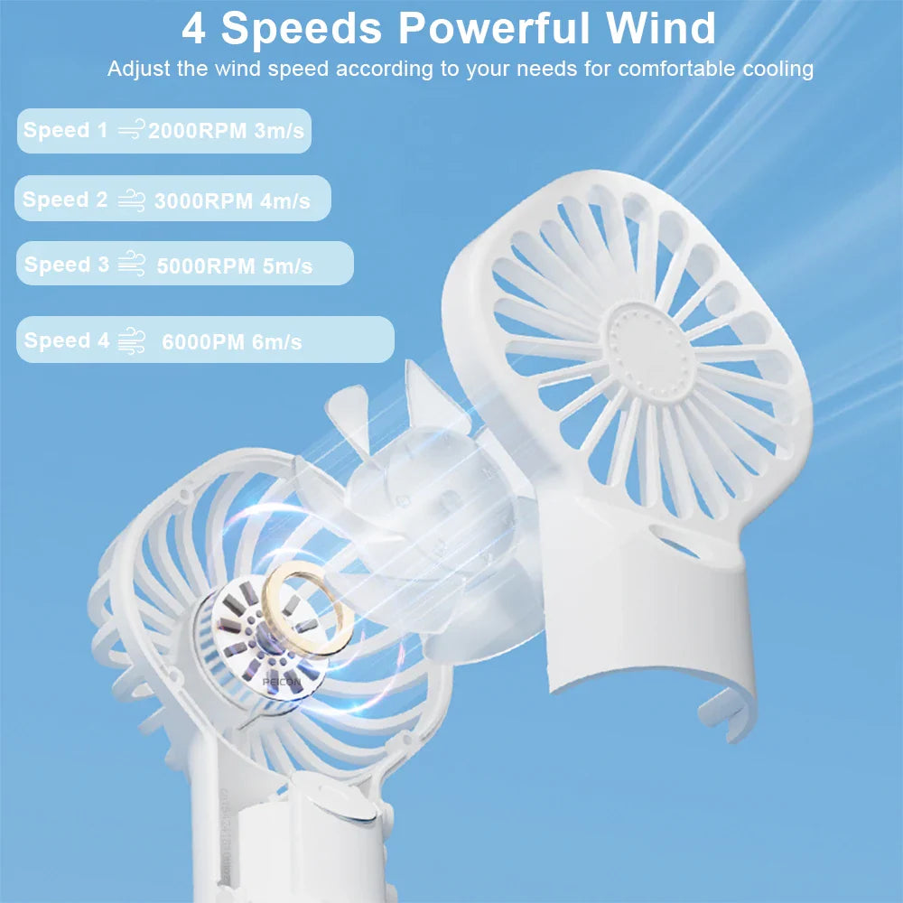 Portable Mini Humidifier Fan – USB Rechargeable Handheld Mist Fan with Water Spray, Personal Cooling Fan