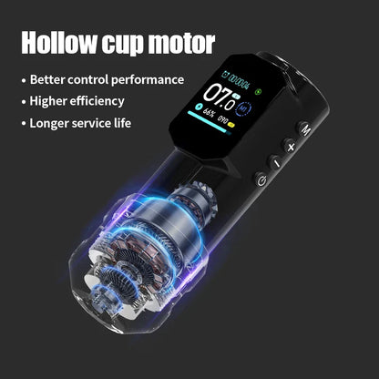 YILONG Wireless Tattoo Pen — Large Color Screen Digital Display | Permanent Makeup Tattoo Machine with 1500mAh Power Tattoo Gun