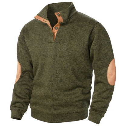 Men's Stand Collar Knit Sweater - Autumn Winter Long Sleeve Casual Knitted Pullover Top