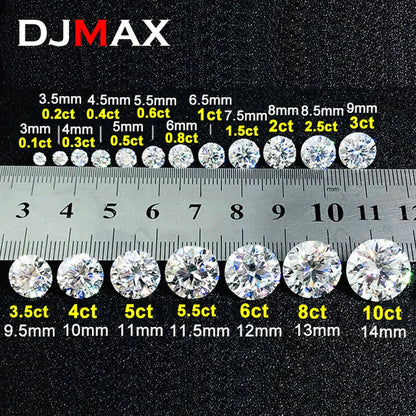 1CT Lab-Grown Moissanite Diamonds – D Color VVS1 Loose Gemstones, Full Size 0.7mm-20mm