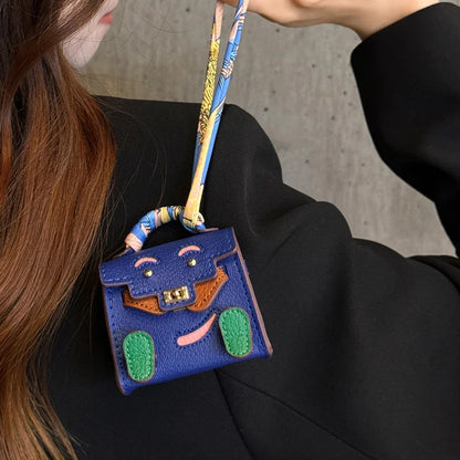 Mini PU Leather Handbag Pendant – Decorative Case for AirPods 2/3/4/Pro 2 and Galaxy Buds 3/3Pro/Buds FE