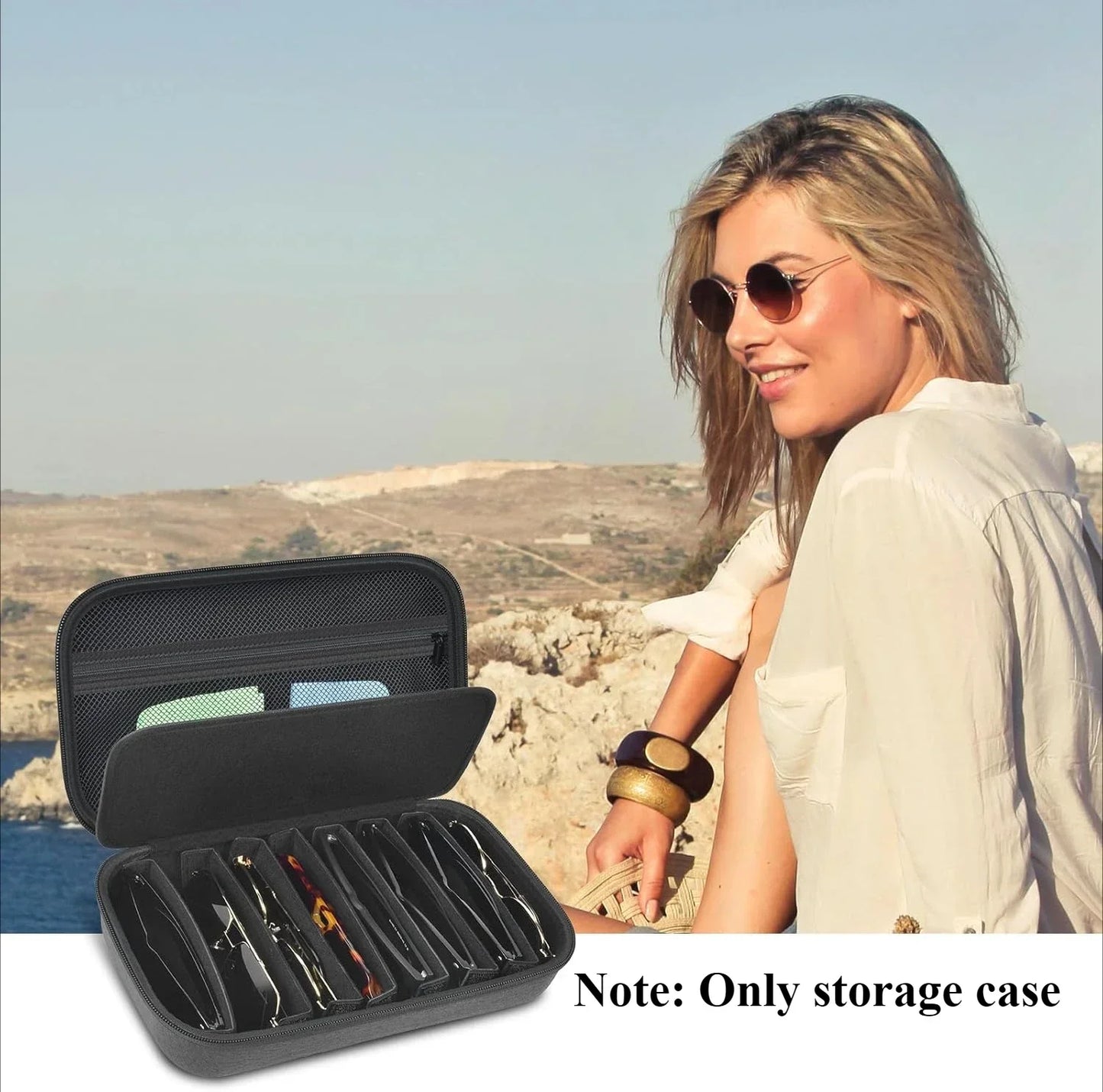 Travel Sunglasses Organizer Case Bag for Men and Women – Polarized Sunglasses Storage Holder (Bag Only)