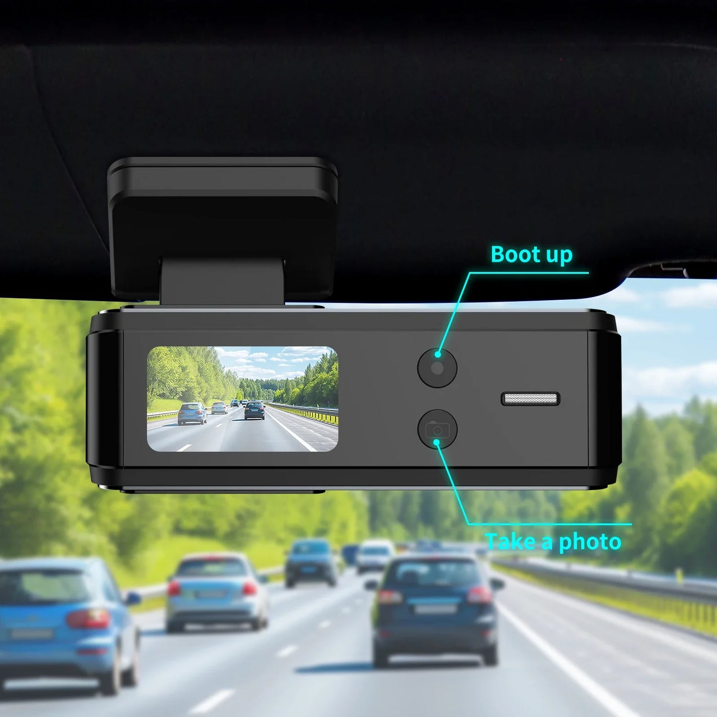 Aprilboy 4K WiFi Dash Cam 2160P – Dual Lens Front & Rear Car DVR, Night Vision, G-Sensor, 24H Parking Monitor