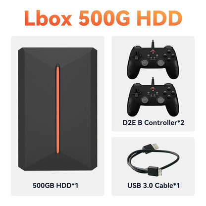 Launchbox 500GB Gaming Hard Drive Emulator for PS4, Switch, GameCube, PS3, PS2, Wii, WiiU with 3700+ 3D & AAA PC Games