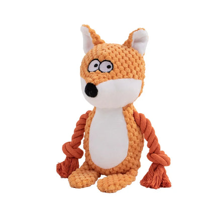 Small Dog Plush Chew Toy - Bite Resistant Squeaky Puppy Rattle Toy for Interactive Pet Play & Training