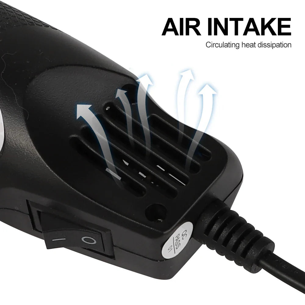 220/110V Hot Air Gun DIY Tool - Mini Soldering Blower with Temperature Control, Shrink and Supporting Seat for Crafts