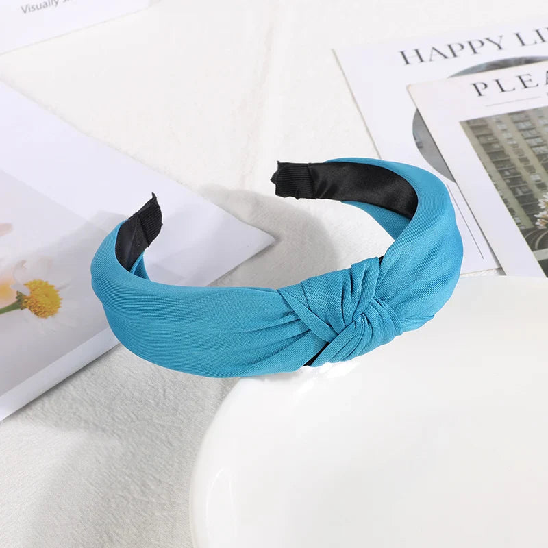 New Knotted Headbands for Women & Girls – Solid Color Hair Bands, Simple Retro Hair Hoop, Makeup Headwear, Hair Accessories