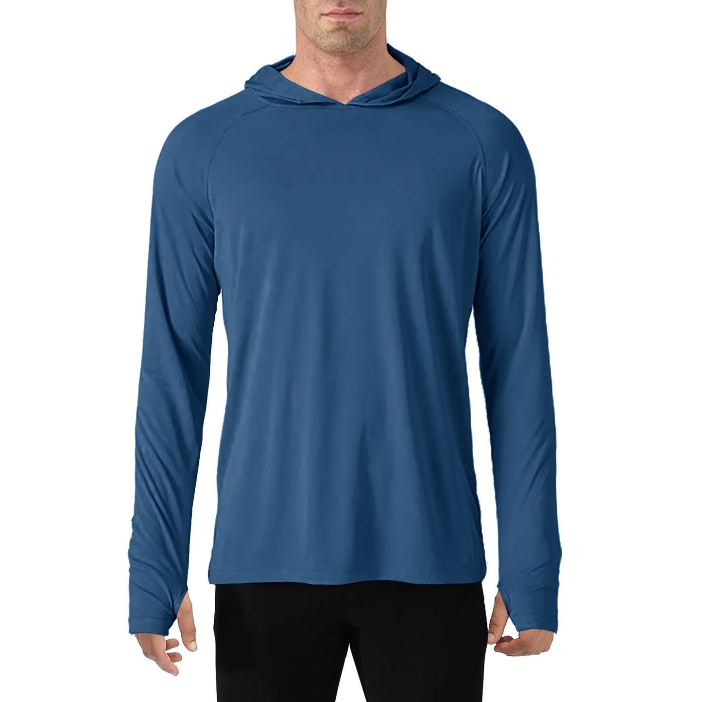 TACVASEN Men's Sun Protection Hoodie T-Shirt – UV-Proof, Lightweight, Breathable Long Sleeve Quick-Dry Top