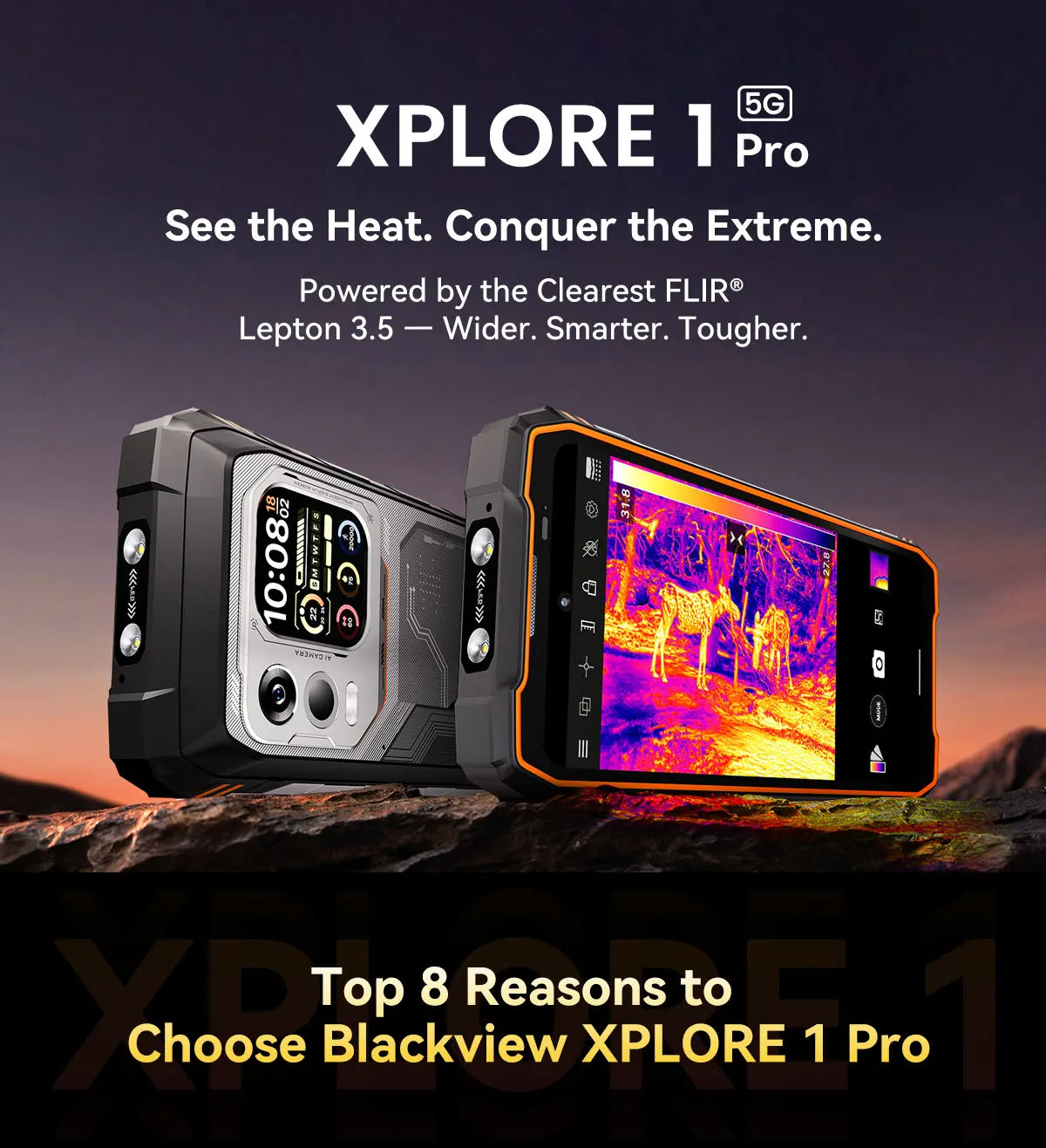Blackview XPLORE 1 Pro Rugged Smartphone – Android 15, 6.78" 2.4K, 12GB+256/512GB, 20000mAh with FLIR Thermal Imaging