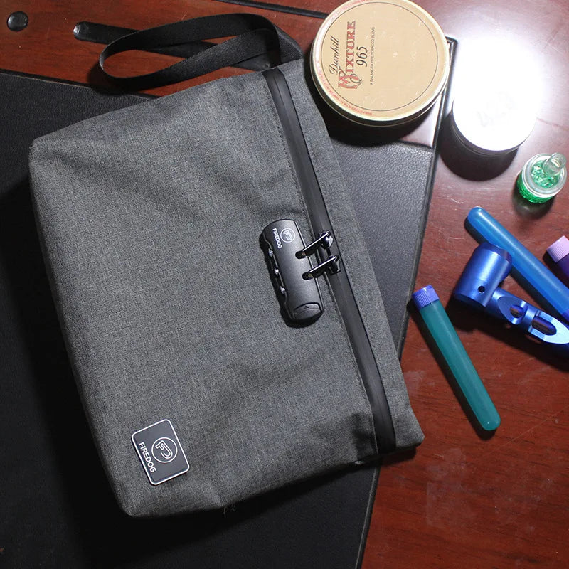 Travel Storage Bag with Password Lock – Waterproof Anti-Odor Safe Handbag for Files, Cards, and Smoking Pipe Storage