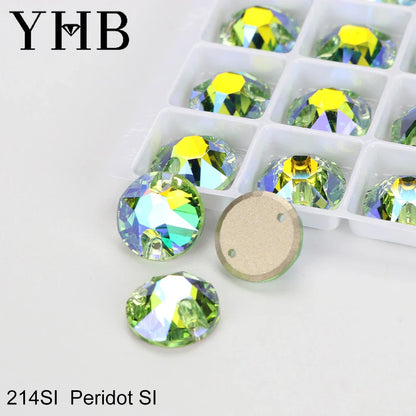 YHB XIRIUS AB Moonlight Glass Crystal — Flatback Sew-On Rhinestones for Garments, Clothes & Bags