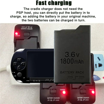 1800mAh Replacement Battery for Sony PSP 1000 – 3.6V Li-ion Rechargeable Battery for PlayStation Portable