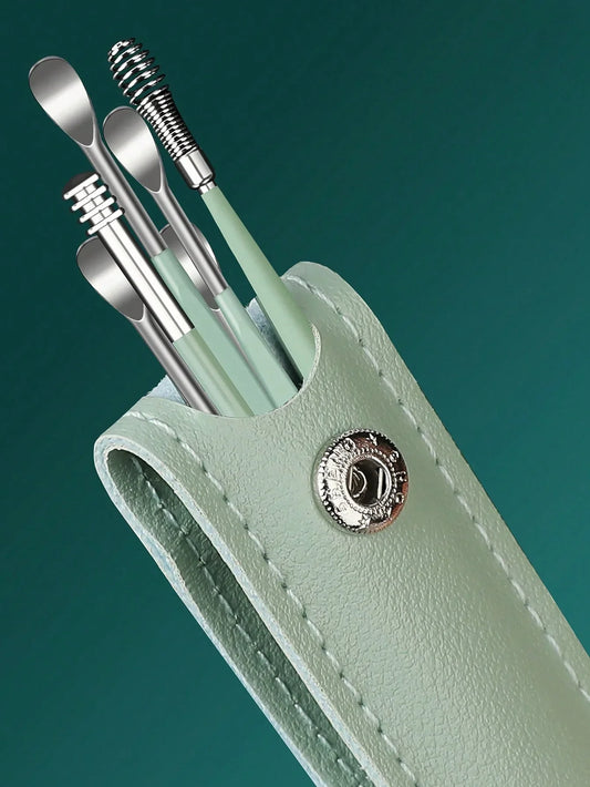 Stainless Steel Ear Cleaning Tool Kit – Ear Pick & Earwax Remover with Storage Bag