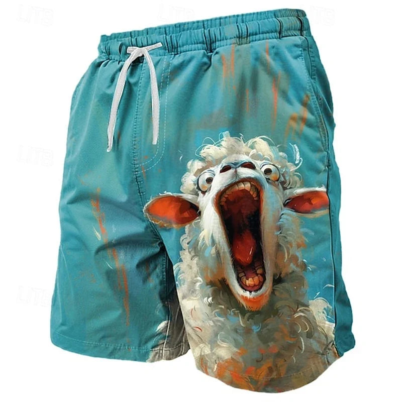 Funny Animal 3D Beach Shorts - Unisex Summer Swim Trunks for Kids & Vacation Wear