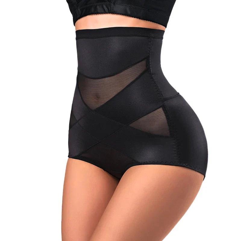Sexy High-Waist Cross Body Shaper Panties – Women’s Tummy Control Slimming Shapewear Underwear
