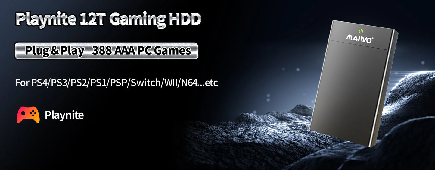 Launchbox 500GB Gaming Hard Drive Emulator for PS4, Switch, GameCube, PS3, PS2, Wii, WiiU with 3700+ 3D & AAA PC Games