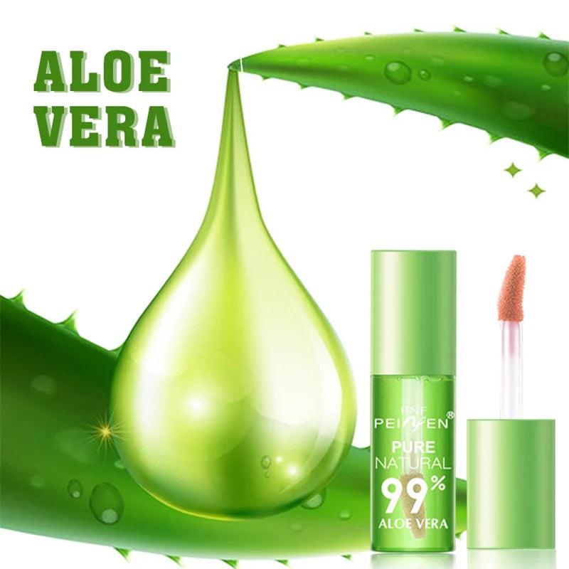 Natural Aloe Essence Lip Gloss – Moisturizing, Color-Changing, Waterproof & Long-Lasting Lip Care Lipstick
