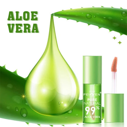 Natural Aloe Essence Lip Gloss – Moisturizing, Color-Changing, Waterproof & Long-Lasting Lip Care Lipstick