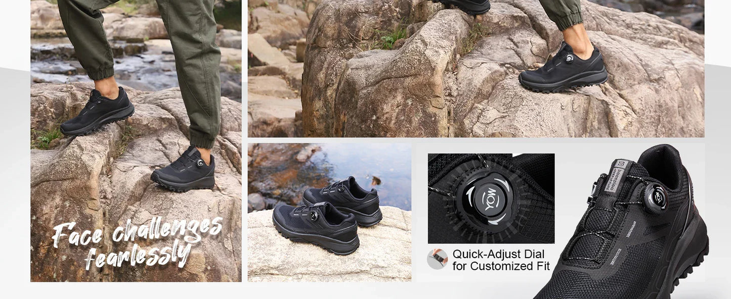 Baasploa Men’s Hiking Shoes – Breathable Outdoor Climbing & Walking Sneakers, Non-Slip & Durable