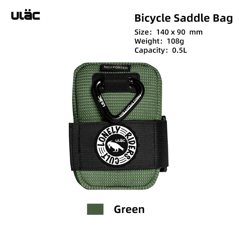ULAC 0.5L Waterproof Bicycle Saddle Bag — Mini Shockproof MTB Seatpost Rear Pack Tail Pouch